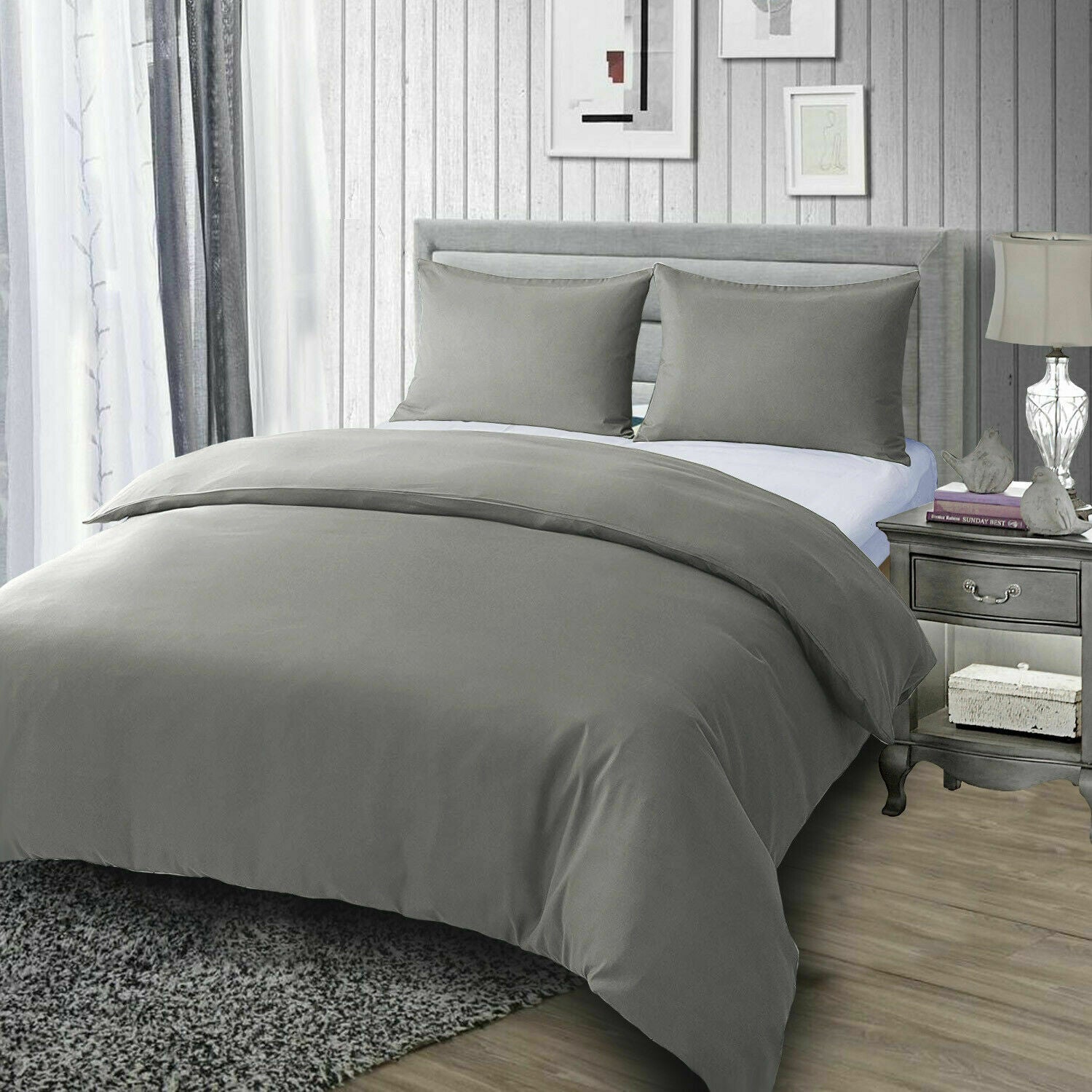 Duvet Cover & Pillowcase Set polycotton for superking bed