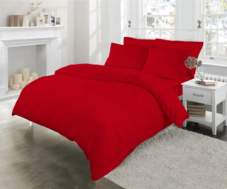 Plain dyed Superking Duvet & Pillowcase Set 100% soft cotton