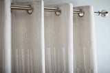 Detriot Lined curtains with eyelet ring tops in beige ivory