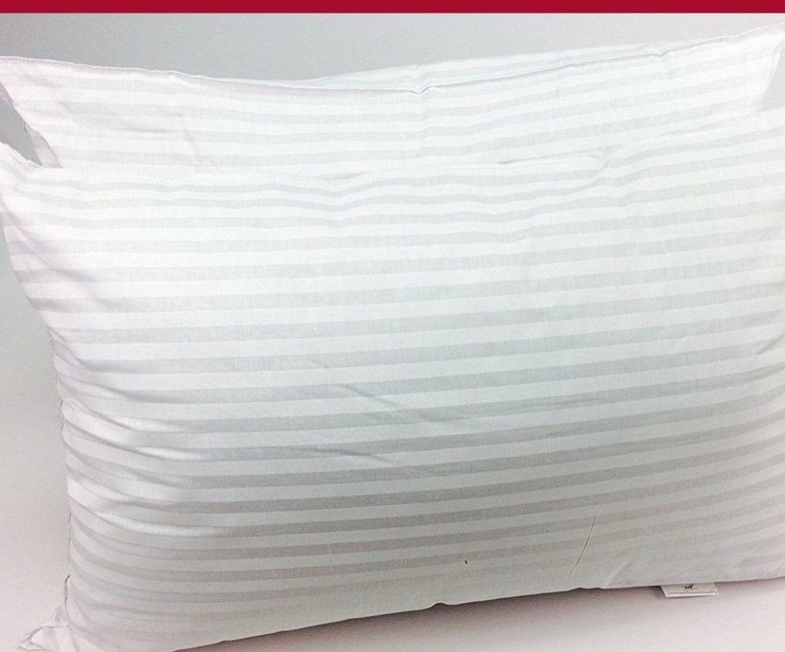 Satin stripe 300 thread count 100% cotton luxury fibre pillows 19" x 29"