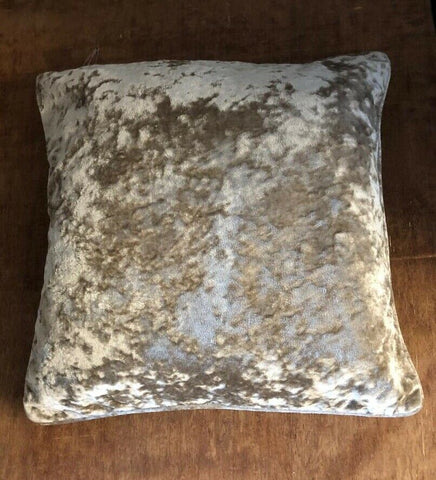 CHAMPAGNE CRUSHED VELOUR FILLED CUSHION COVERS 45 X 45CM 18" x 18" with or without pads