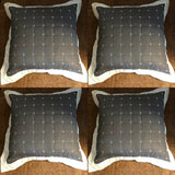 Versailles Charcoal Grey/Cream Oxford Cushions 18" x 18" with or without pads